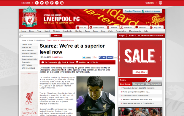 140114_Suarez  We re at a superior level now   Liverpool FC