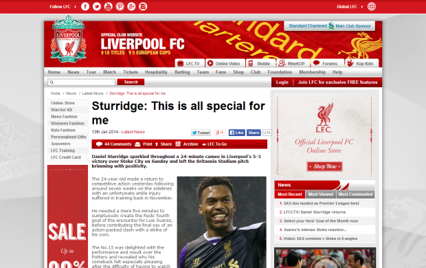 Sturridge  This is all special for me   Liverpool FC