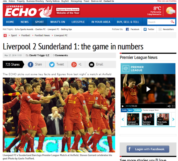 140327_Liverpool FC 2 Sunderland AFC 1  the game in numbers   Liverpool Echo