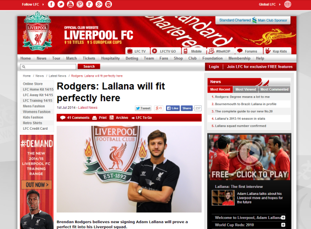 140702_Rodgers  Lallana will fit perfectly here   Liverpool FC