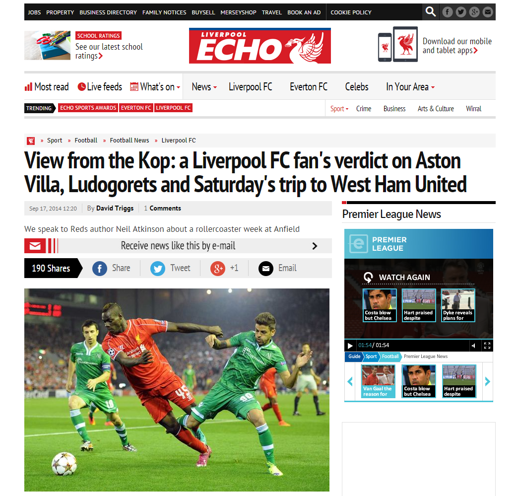 140918_View from the Kop  a Liverpool FC fan s verdict on Aston Villa  Ludogorets and Saturday s trip to West Ham United   Liverpool Echo